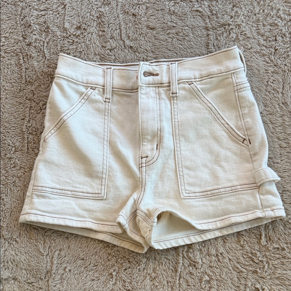 Eunina Cream Cargo Shorts
